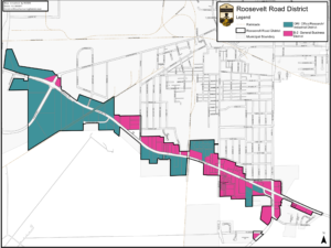 Roosevelt Road business district map